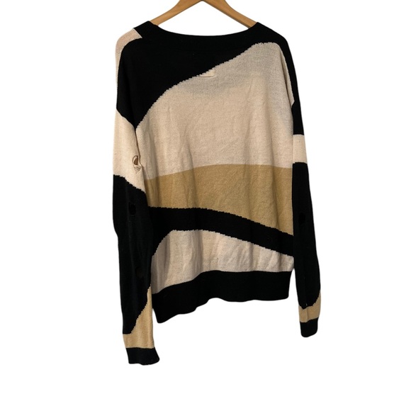 ✨ One Teaspoon Destroyed Distressed Striped Sweater Pullover Top - Picture 6 of 7